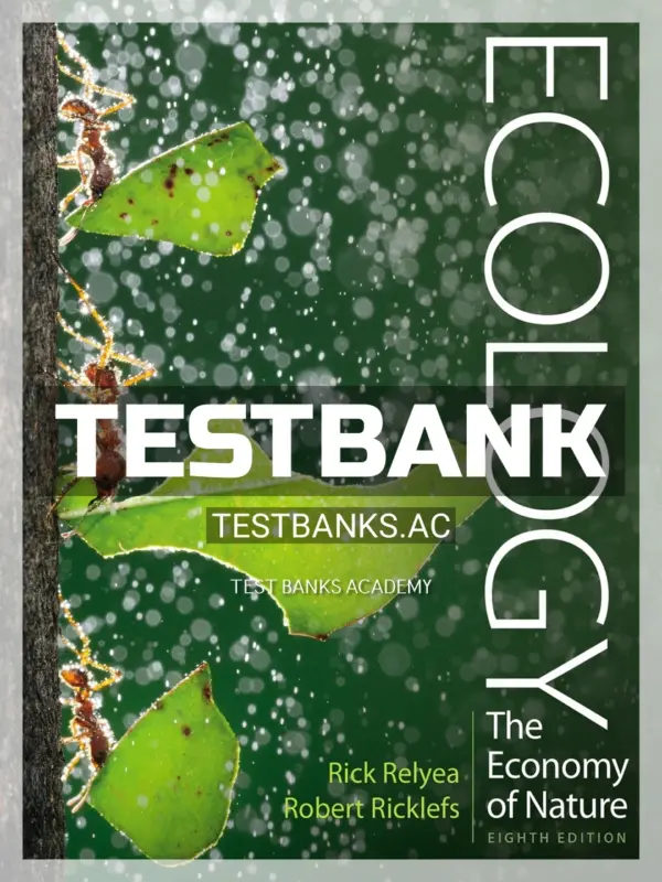 Test Bank for Ecology The Economy of Nature 8th Edition by Relyea