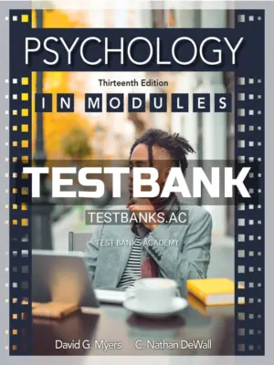 Test Bank for Psychology in Modules 13th Edition by Myers
