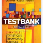 Test Bank for Essentials of Statistics for The Behavioral Sciences 9th Edition by Gravetter