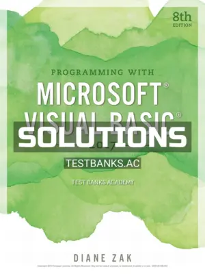 Solutions Manual for Programming with Microsoft Visual Basic 2017 8th Edition by Zak