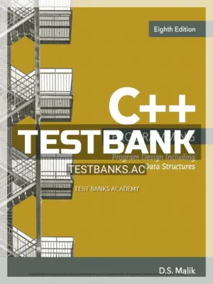 Test Bank for C Programming Program Design Including Data Structures 8th Edition by Malik