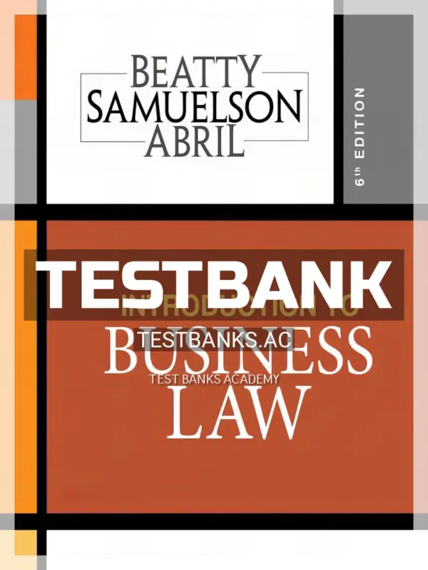 Test Bank for Introduction to Business Law 6th Edition by Beatty