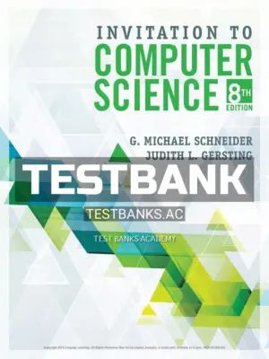 Test Bank for Invitation to Computer Science 8th Edition by Schneider