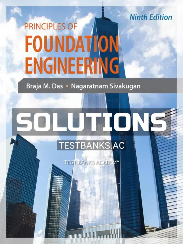 Solutions Manual for Principles of Foundation Engineering 9th Edition by Das