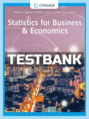 Test Bank for Statistics for Business & Economics 14th Edition by Anderson
