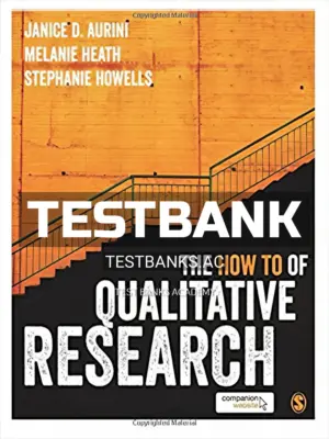 Test Bank for How To of Qualitative Research 1st Edition by Aurini