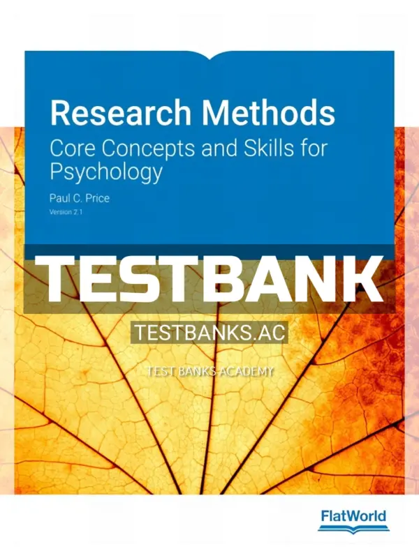 Test Bank for Research Methods 2 1 Core Concepts and Skills for Psychology 2nd Edition by Price