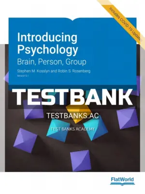 Test Bank for Introducing Psychology Brain Person Group 5 1 5th Edition by Kosslyn