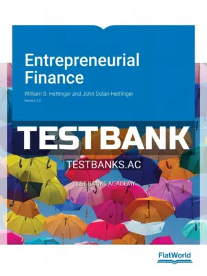 Test Bank for Entrepreneurial Finance Version 2 2nd Edition by Hettinger