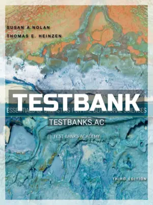 Test Bank for Essentials of Statistics for the Behavioral Sciences 3rd Edition by Nolan
