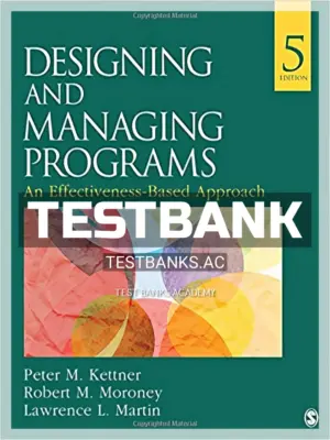 Test Bank for Designing and Managing Programs An Effectiveness Based Approach 5th Edition by Kettner