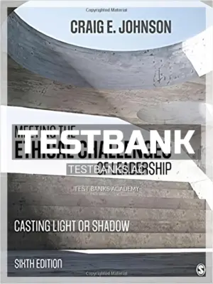Test Bank for Meeting the Ethical Challenges of Leadership Casting Light or Shadow 6th Edition by Johnson