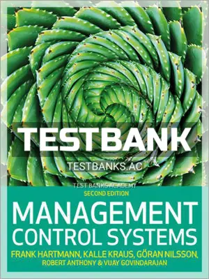 Test Bank for Management Control Systems 2nd CA Edition by Hartmann