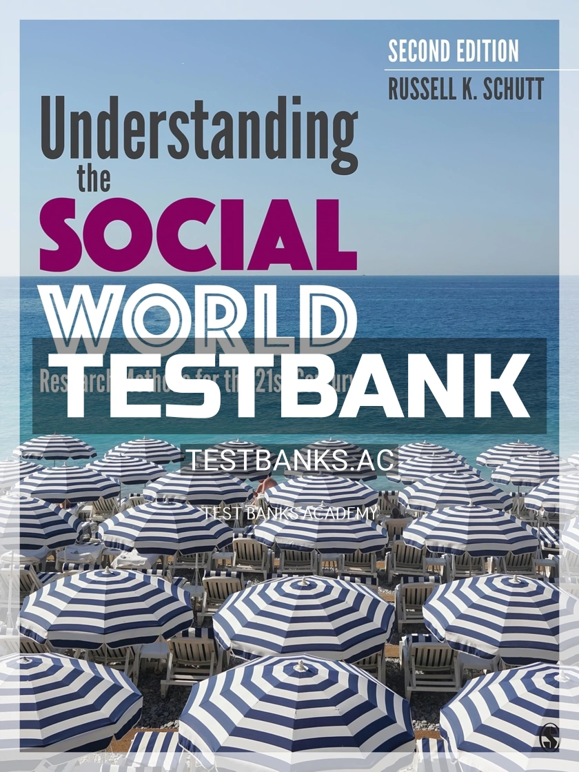 9781544334684-TEST-BANK Test Bank for Understanding the Social World Research Methods for the 21st Century 2nd Edition by Schutt