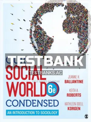 Test Bank for Our Social World Condensed An Introduction to Sociology 6th Edition by Ballantine