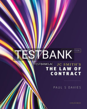 Test Bank for JC Smiths The Law of Contract 3rd US Edition by Davies