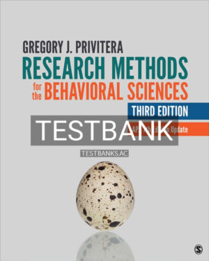 Test Bank for Research Methods for the Behavioral Sciences 3rd US Edition by Privitera