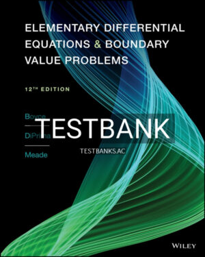 Test Bank for Elementary Differential Equations 12th US Edition by Boyce