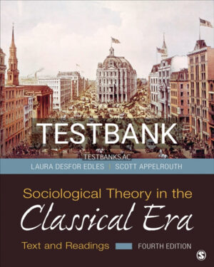 Test Bank for Sociological Theory in the Classical Era 4th US Edition by Edles