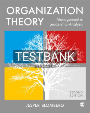 Test Bank for Organization Theory 2nd US Edition by Blomberg