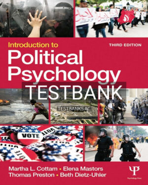 Test Bank for Introduction to Political Psychology 3rd US Edition by Cottam