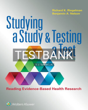 Test Bank for Studying a Study and Testing a Test 7th US Edition by Riegelman