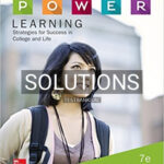 Solutions for POWER Learning Strategies for Success in College and Life 7th Edition by Feldman