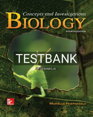 Test Bank for Biology Concepts and Investigations 4th Edition by Hoefnagels