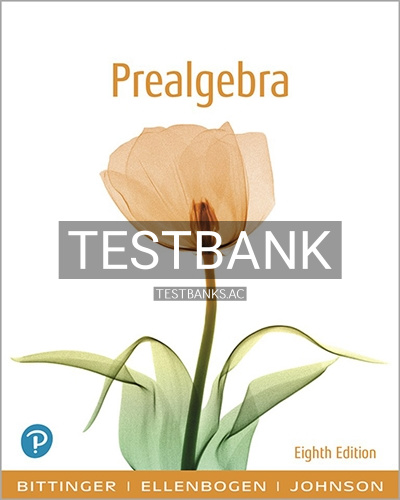 9780135182567-TEST-BANK Test Bank for Prealgebra 8th Edition by Bittinger