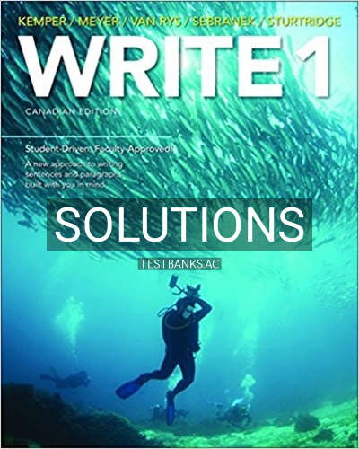 9780176621933-SOLUTIONS Solutions for WRITE 1 Sentences and Paragraphs 1st Edition by Kemper