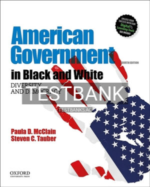 Test Bank for American Government in Black and White Diversity and Democracy 4th Edition by McClain