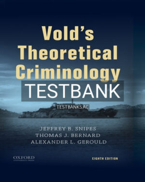 Test Bank for Volds Theoretical Criminology 8th Edition by Snipes