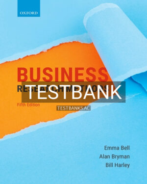 Test Bank for Business Research Methods 5th Edition by Bell