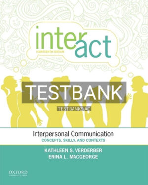 Test Bank for Inter-Act Interpersonal Communication Concepts Skills and Contexts 14th Edition by Verderber