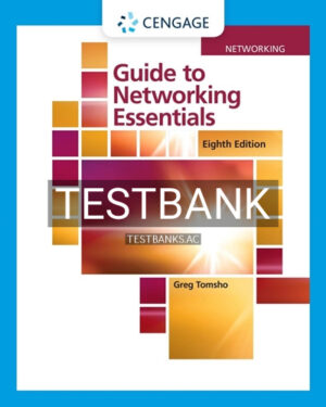 Test Bank for Guide to Networking Essentials 8th Edition by Tomsho