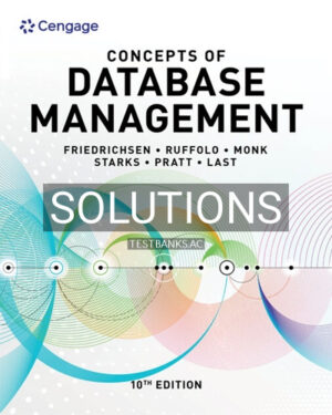 Solutions for Concepts of Database Management 10th Edition by Friedrichsen
