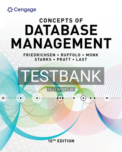 9780357422083-TEST-BANK Test Bank for Concepts of Database Management 10th Edition by Friedrichsen