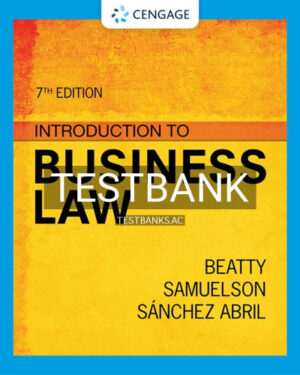 Test Bank for Introduction to Business Law 7th Edition by Beatty