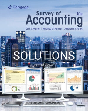 Solutions for Survey of Accounting 10th Edition by Warren