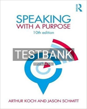 Test Bank for Speaking with a Purpose 10th Edition by Koch