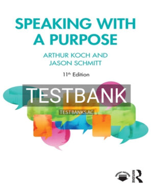 Test Bank for Speaking with a Purpose 11th Edition by Koch