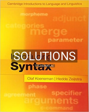 Solutions for Introducing Syntax 1st Edition by Koeneman