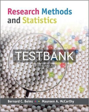 Test Bank for Research Methods and Statistics 1st Edition by Beins
