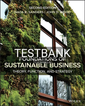 Test Bank for Foundations of Sustainable Business Theory Function and Strategy 2nd Edition by Sanders