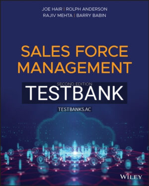 Test Bank for Sales Force Management 2nd Edition by Hair
