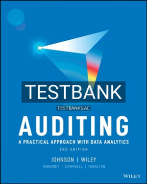 Test Bank for Auditing A Practical Approach with Data Analytics 2nd Edition by Johnson