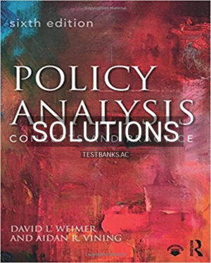 Solutions for Policy Analysis Concepts and Practice 6th Edition by Weimer