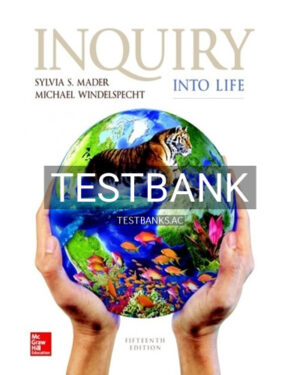 Test Bank for Inquiry Into Life 15th Edition by Mader