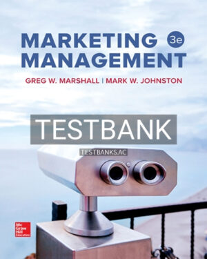 Test Bank for Marketing Management 3rd Edition by Marshall