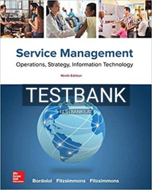 Test Bank for Service Management 9th Edition by Bordoloi